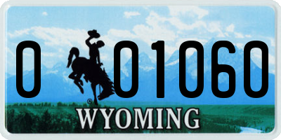 WY license plate 001060