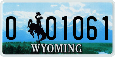 WY license plate 001061