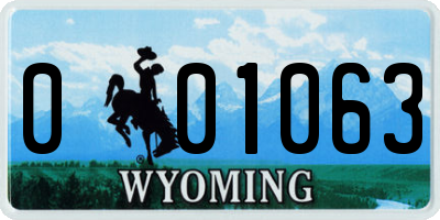 WY license plate 001063