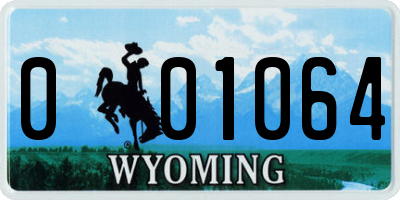 WY license plate 001064