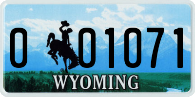 WY license plate 001071