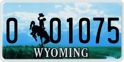 WY license plate 001075