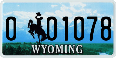 WY license plate 001078