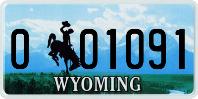 WY license plate 001091