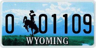 WY license plate 001109