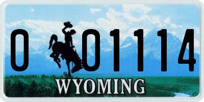 WY license plate 001114