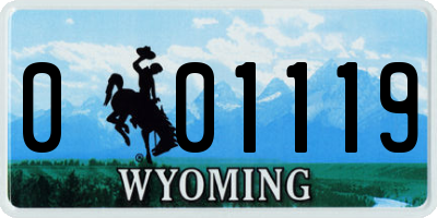 WY license plate 001119