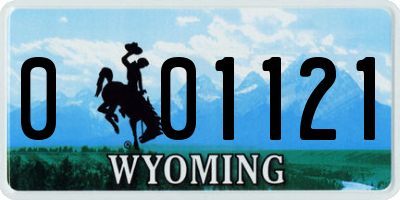 WY license plate 001121