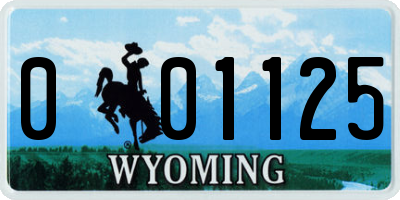 WY license plate 001125