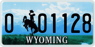 WY license plate 001128