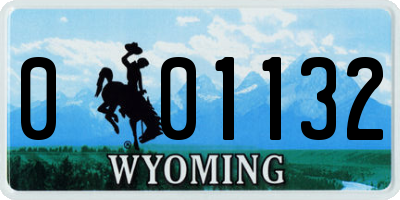 WY license plate 001132