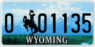 WY license plate 001135