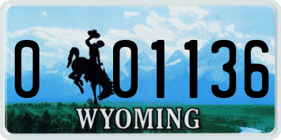 WY license plate 001136