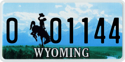 WY license plate 001144