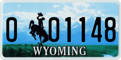 WY license plate 001148