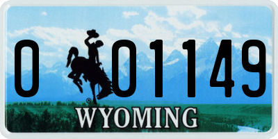 WY license plate 001149