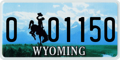 WY license plate 001150