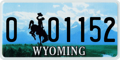 WY license plate 001152