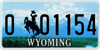 WY license plate 001154