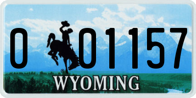 WY license plate 001157