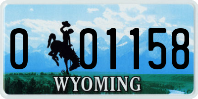 WY license plate 001158