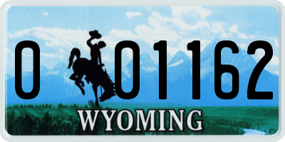 WY license plate 001162