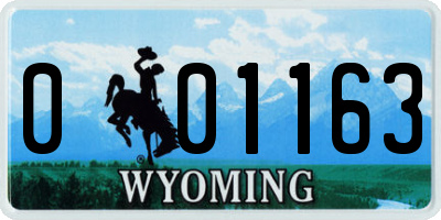 WY license plate 001163