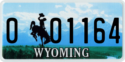 WY license plate 001164