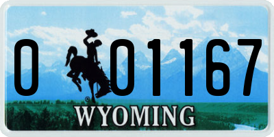 WY license plate 001167