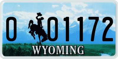 WY license plate 001172