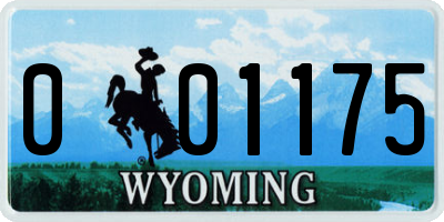 WY license plate 001175