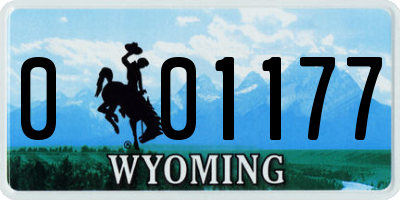 WY license plate 001177