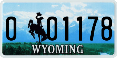 WY license plate 001178