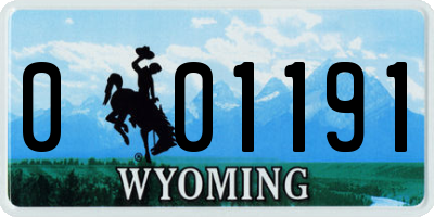 WY license plate 001191