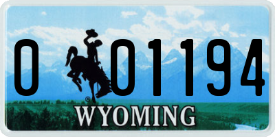 WY license plate 001194