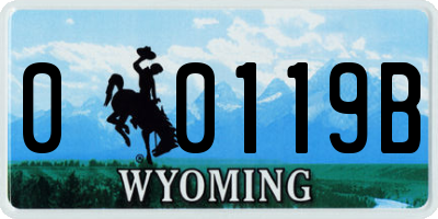 WY license plate 00119B