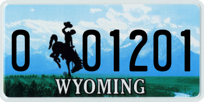 WY license plate 001201