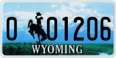 WY license plate 001206