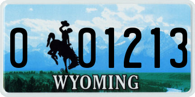 WY license plate 001213