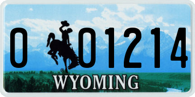 WY license plate 001214