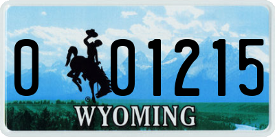 WY license plate 001215