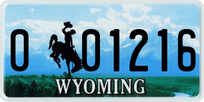 WY license plate 001216