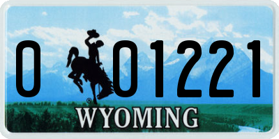 WY license plate 001221