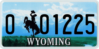 WY license plate 001225