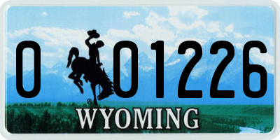 WY license plate 001226