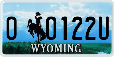 WY license plate 00122U