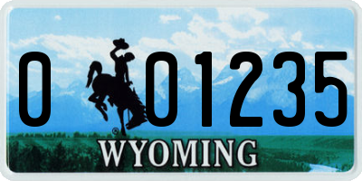 WY license plate 001235