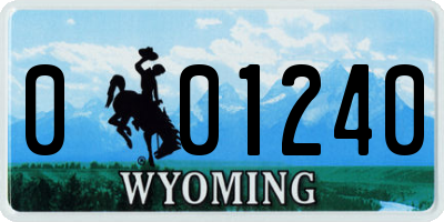 WY license plate 001240