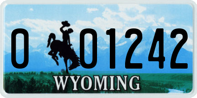 WY license plate 001242