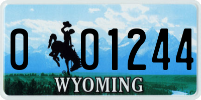 WY license plate 001244